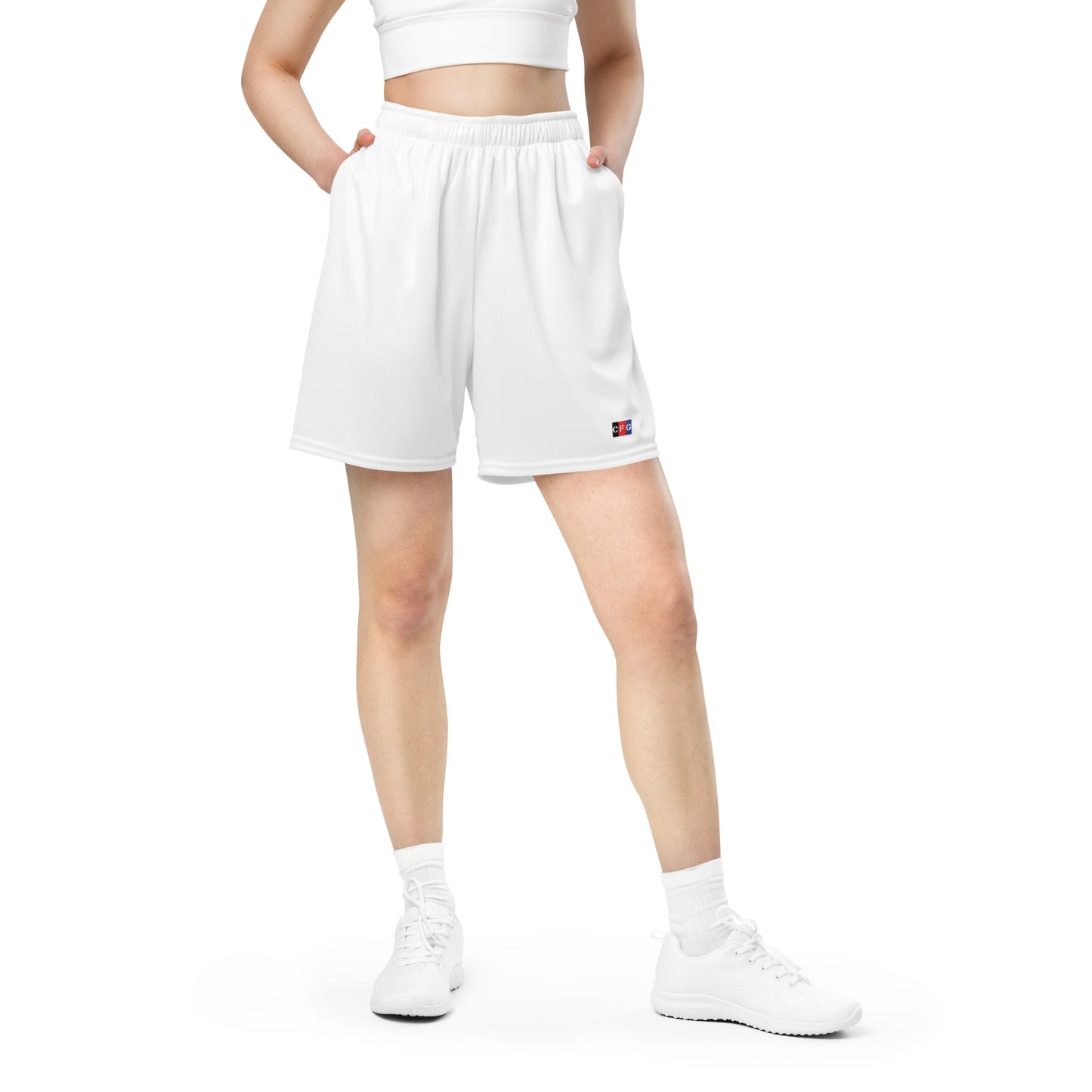 Champion For God - White Mesh Shorts (Logo)