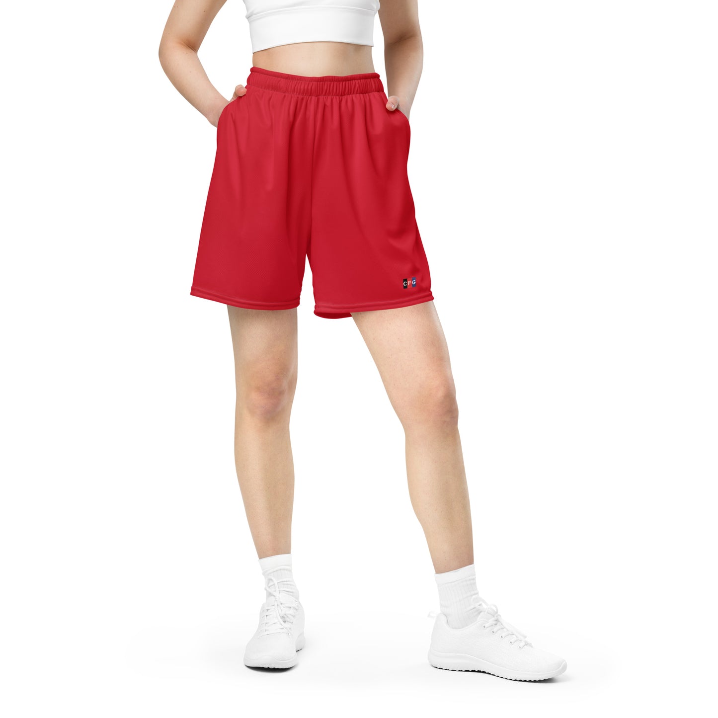 Champion For God - Red Mesh Shorts (Logo)