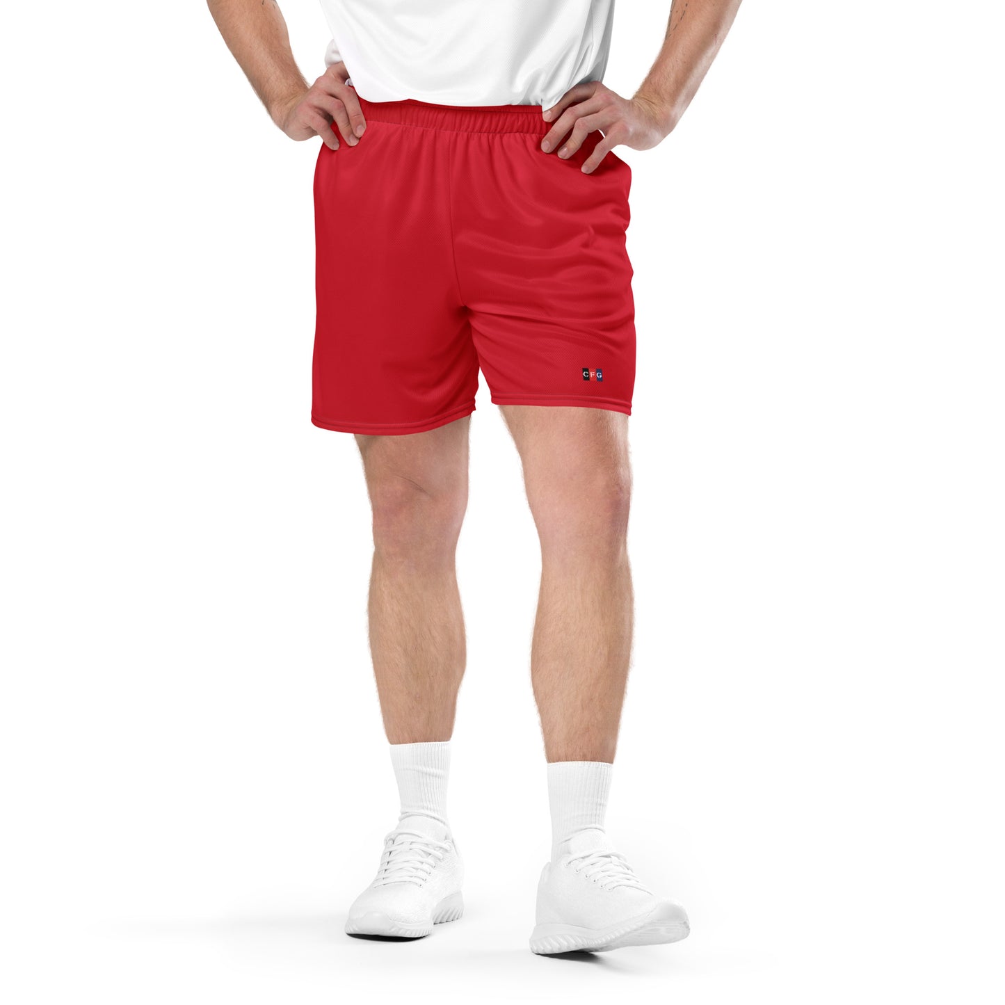 Champion For God - Red Mesh Shorts (Logo)