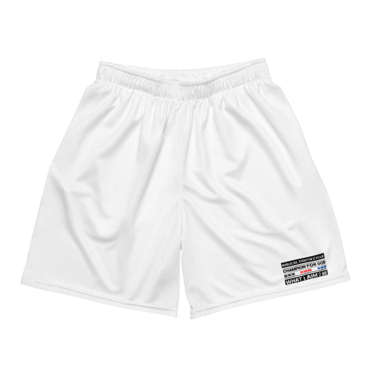 Champion For God - White Mesh Shorts (W.I.A.2.B.)