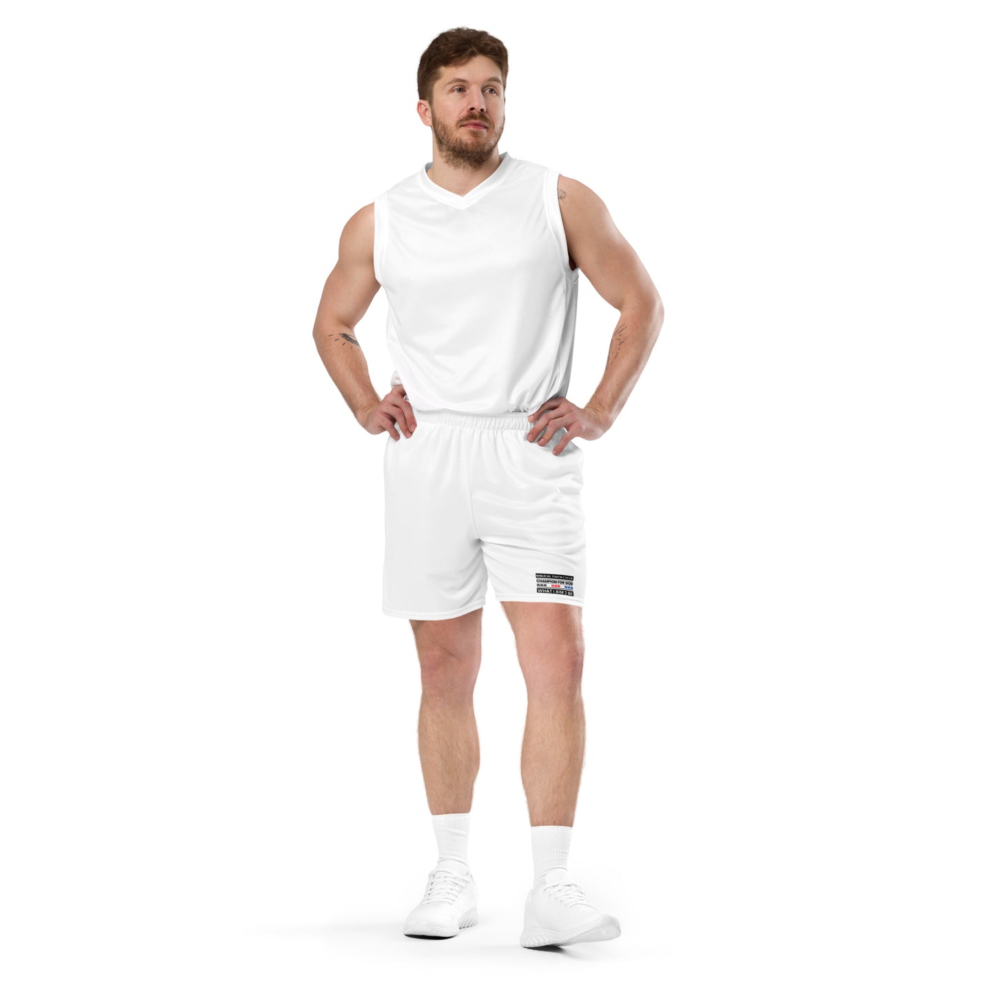 Champion For God - White Mesh Shorts (W.I.A.2.B.)