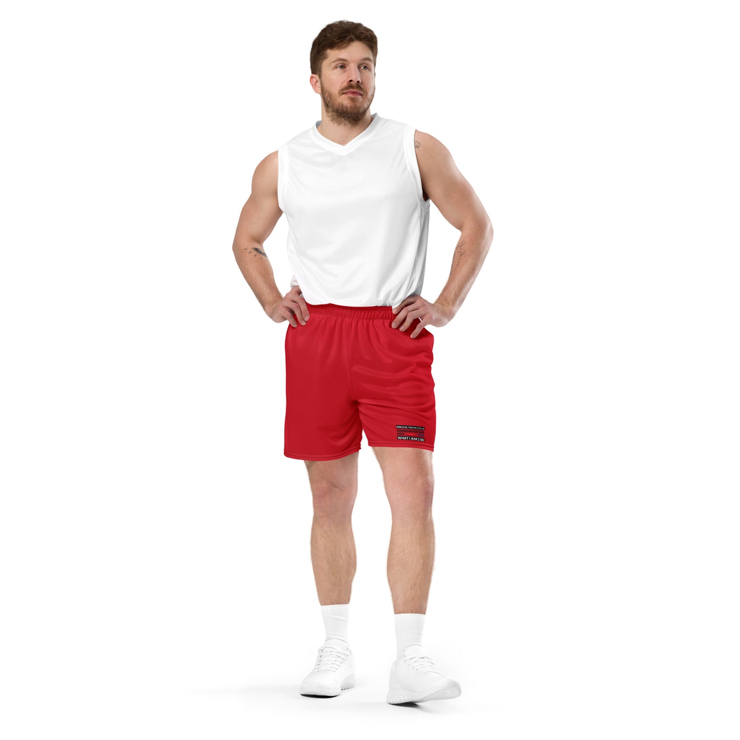 Champion For God - Red Mesh Shorts (W.I.A.2.B.)