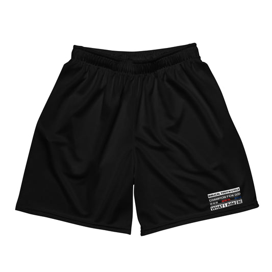 Champion For God - Black Mesh Shorts (W.I.A.2.B.)