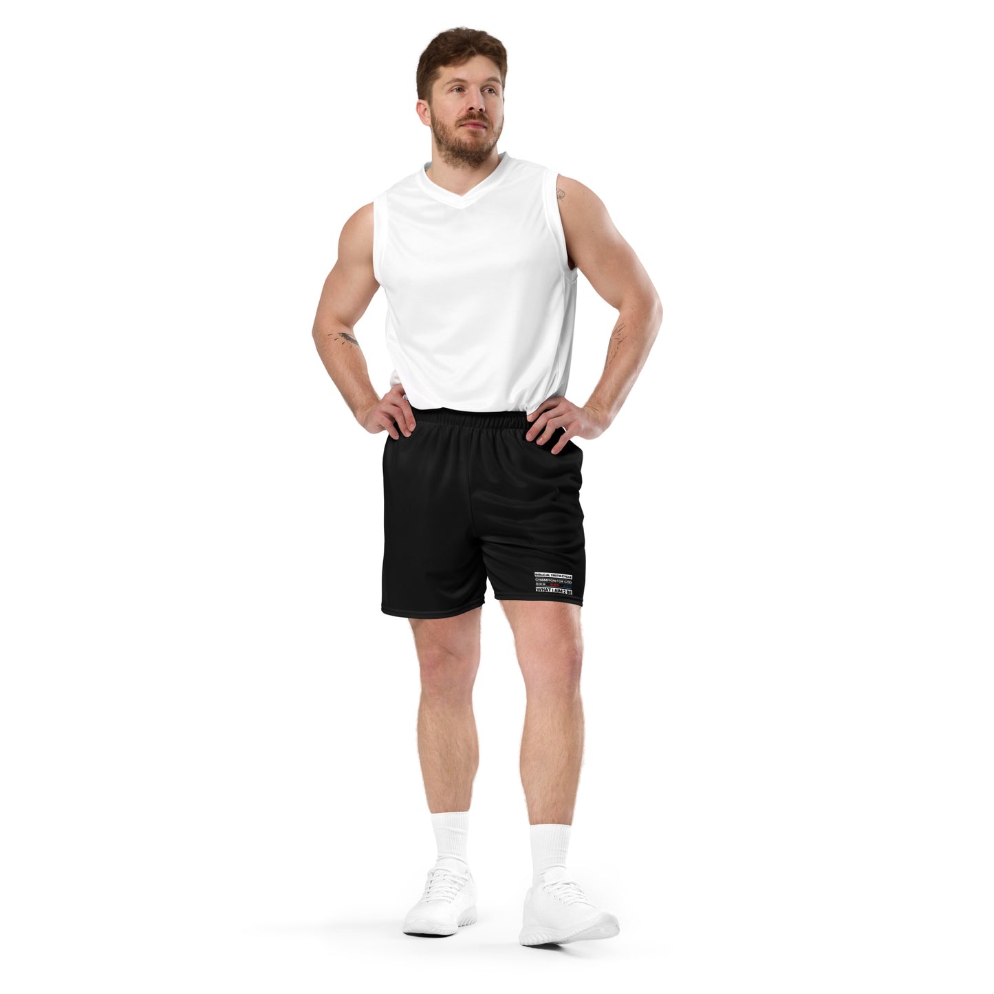 Champion For God - Black Mesh Shorts (W.I.A.2.B.)