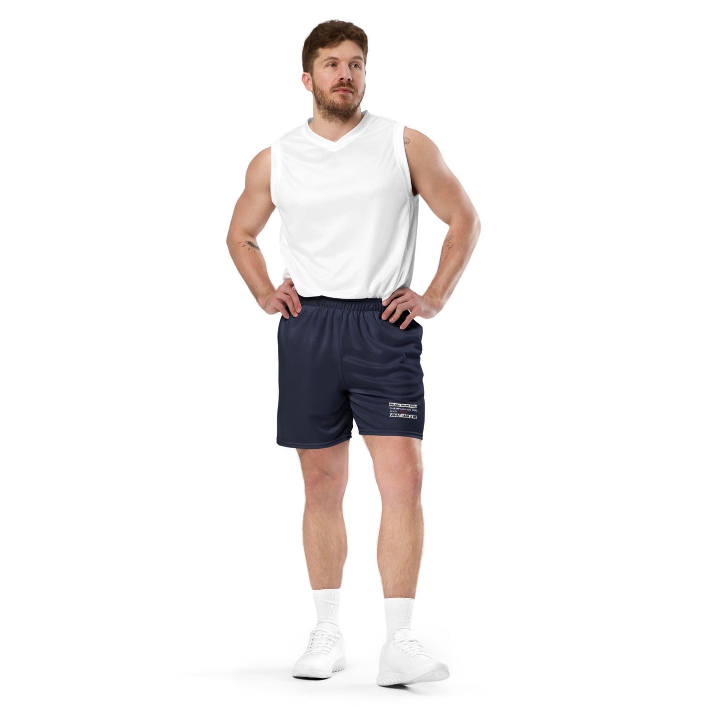 Champion For God - Navy Mesh Shorts (W.I.A.2.B.)