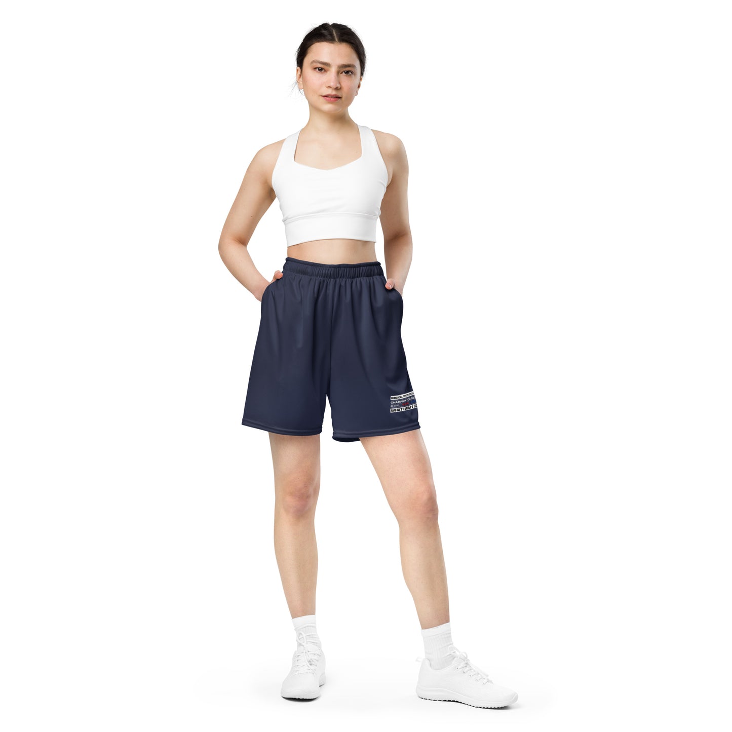 Champion For God - Navy Mesh Shorts (W.I.A.2.B.)