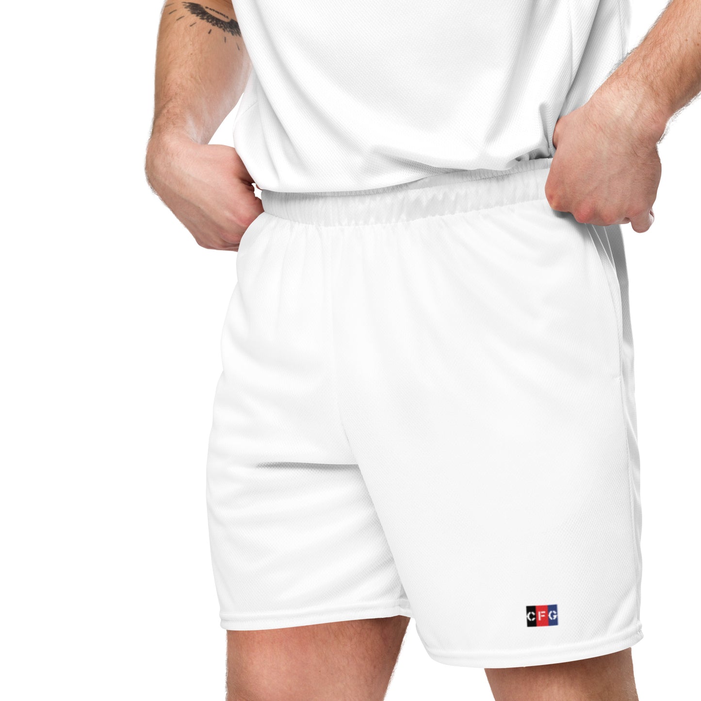 Champion For God - White Mesh Shorts (Logo)