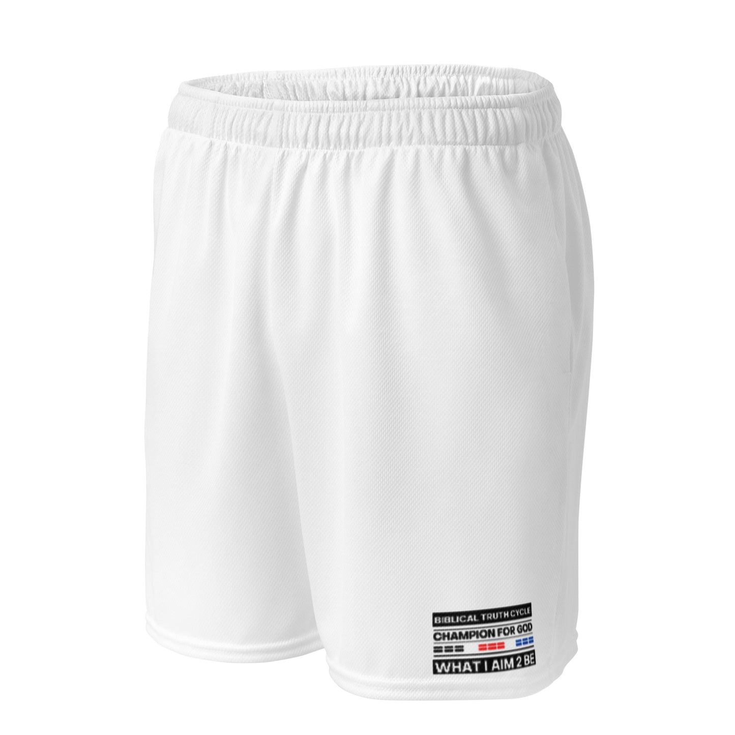 Champion For God - White Mesh Shorts (W.I.A.2.B.)