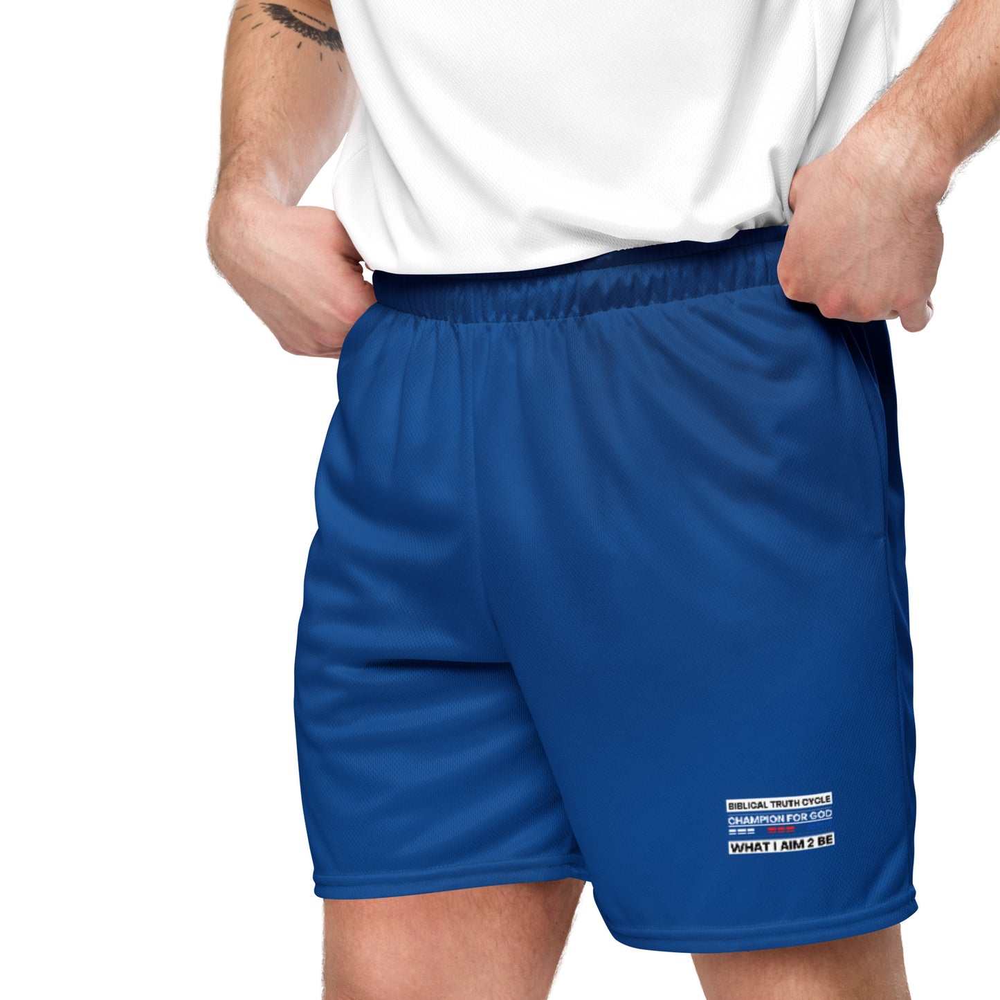 Champion For God - Royal Blue Mesh Shorts  (W.I.A.2.B.)