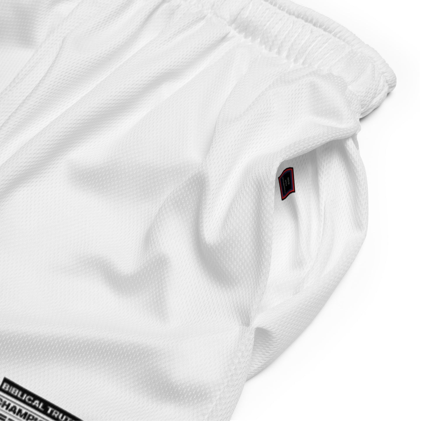 Champion For God - White Mesh Shorts (W.I.A.2.B.)