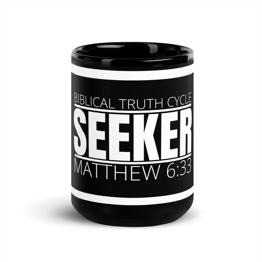 Biblical Truth Cycle - Black Glossy Mug 15oz (Seeker)