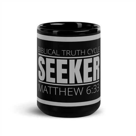 Biblical Truth Cycle - Black Glossy Mug 15oz (Seeker)