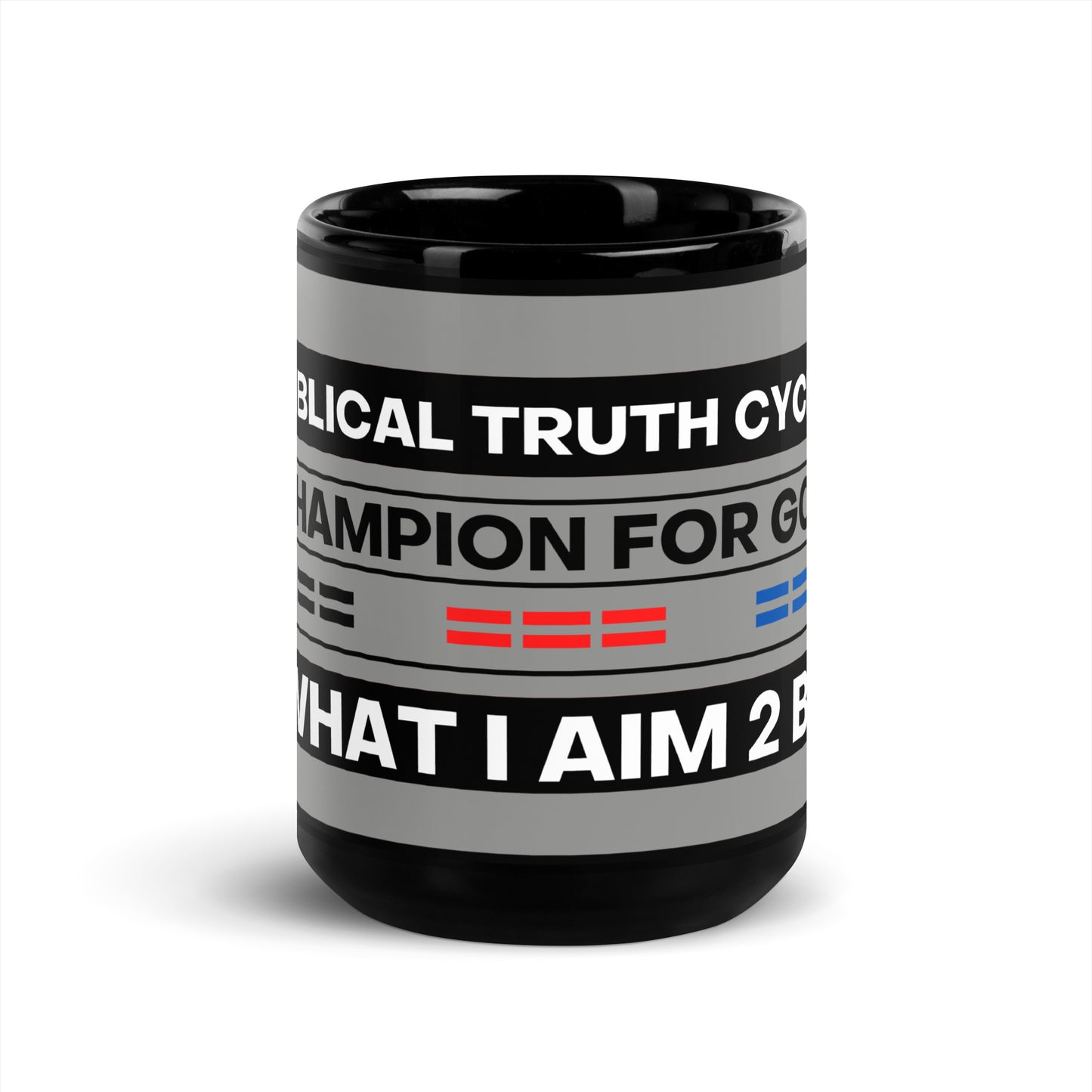 Champion For God Black Mug (15 oz)