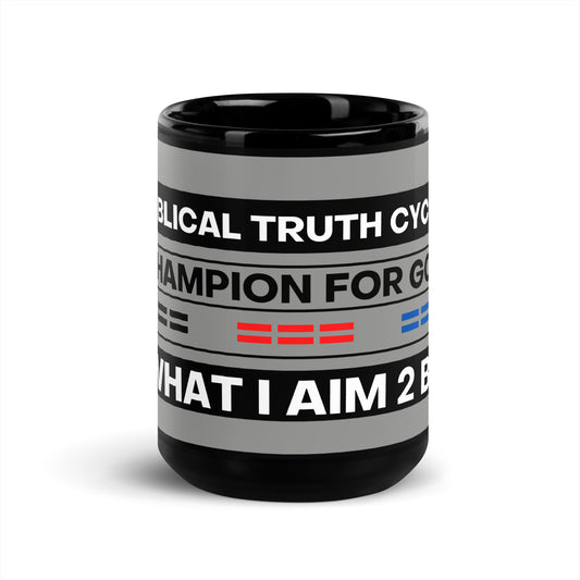 Champion For God Black Mug (15 oz)