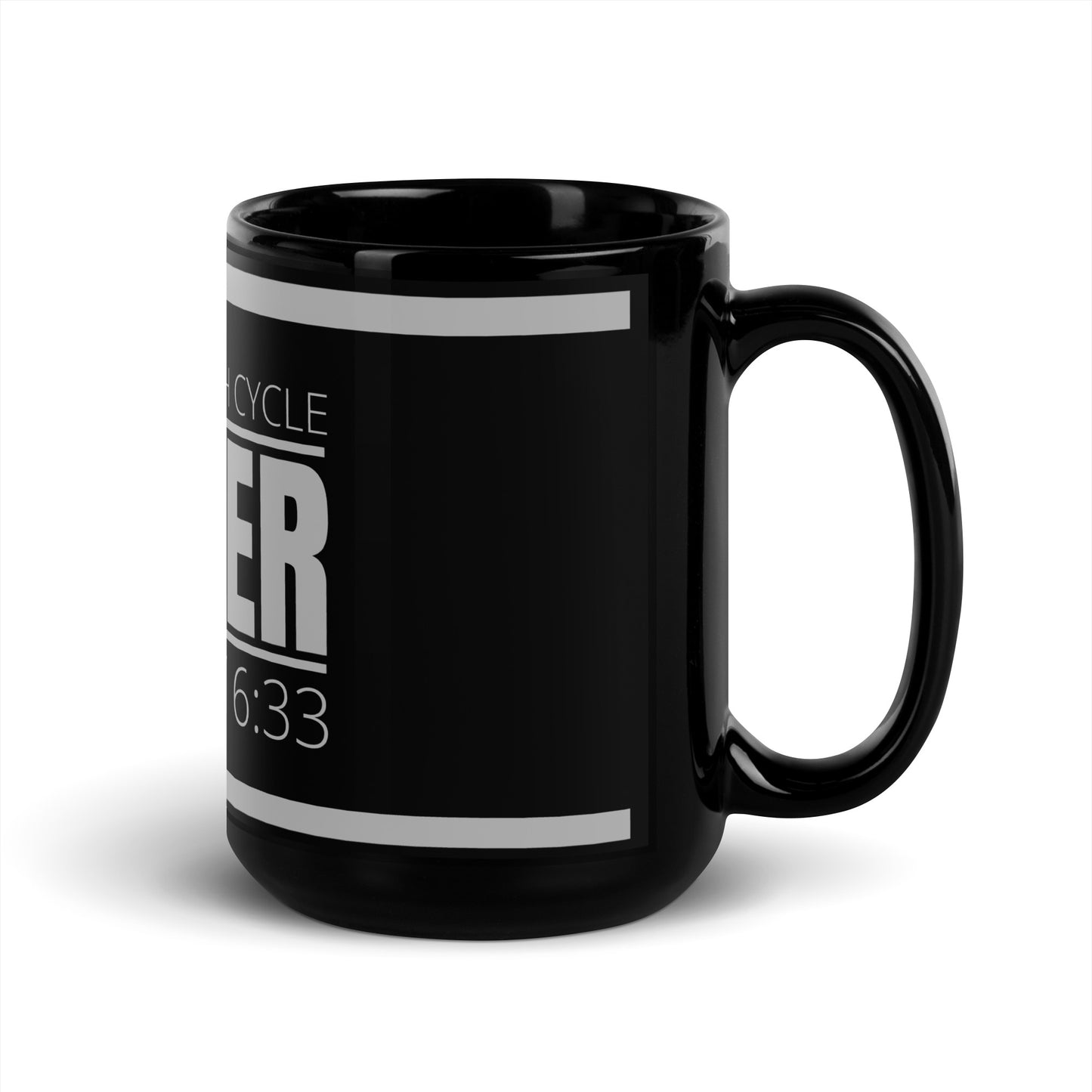 Biblical Truth Cycle - Black Glossy Mug 15oz (Seeker)