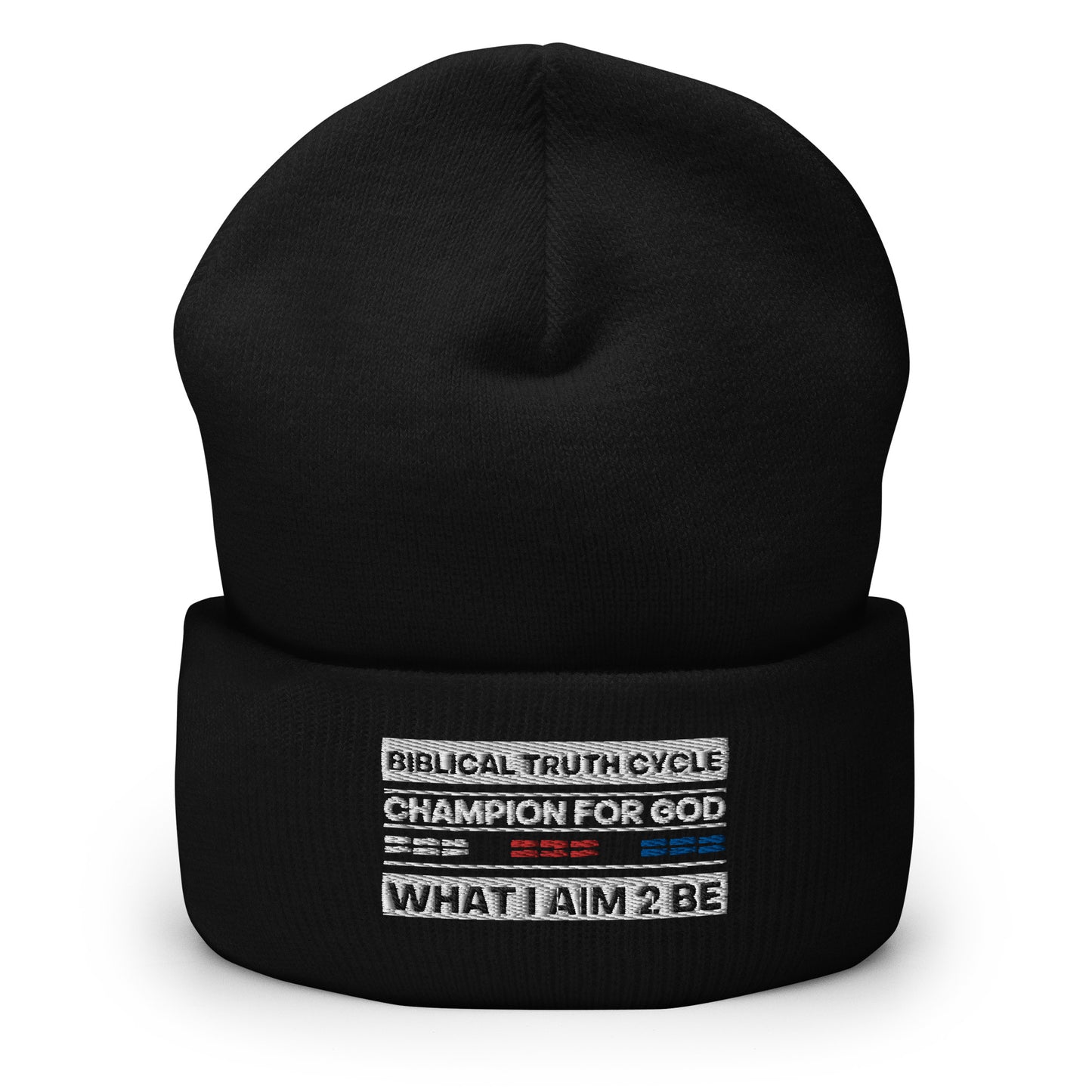 Champion For God - Cuffed Beanie (What I Aim 2 Be)