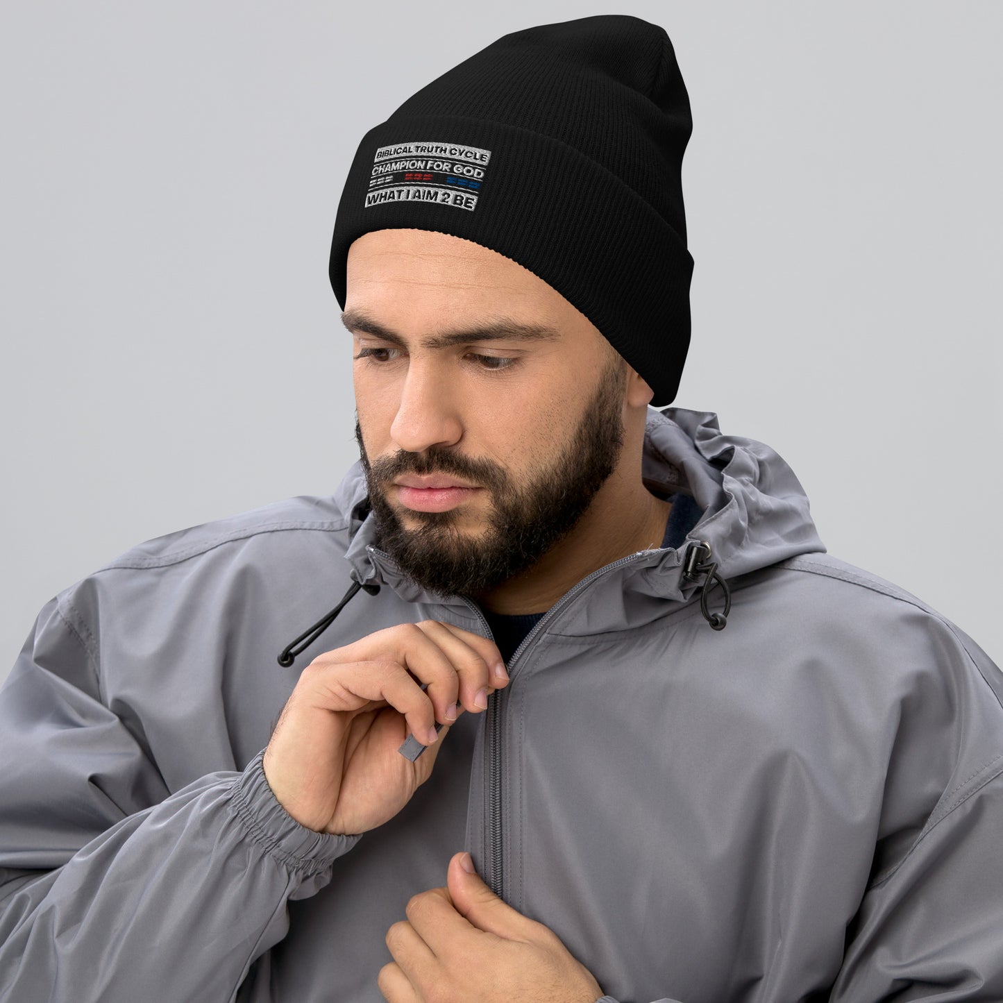 Champion For God - Cuffed Beanie (What I Aim 2 Be)