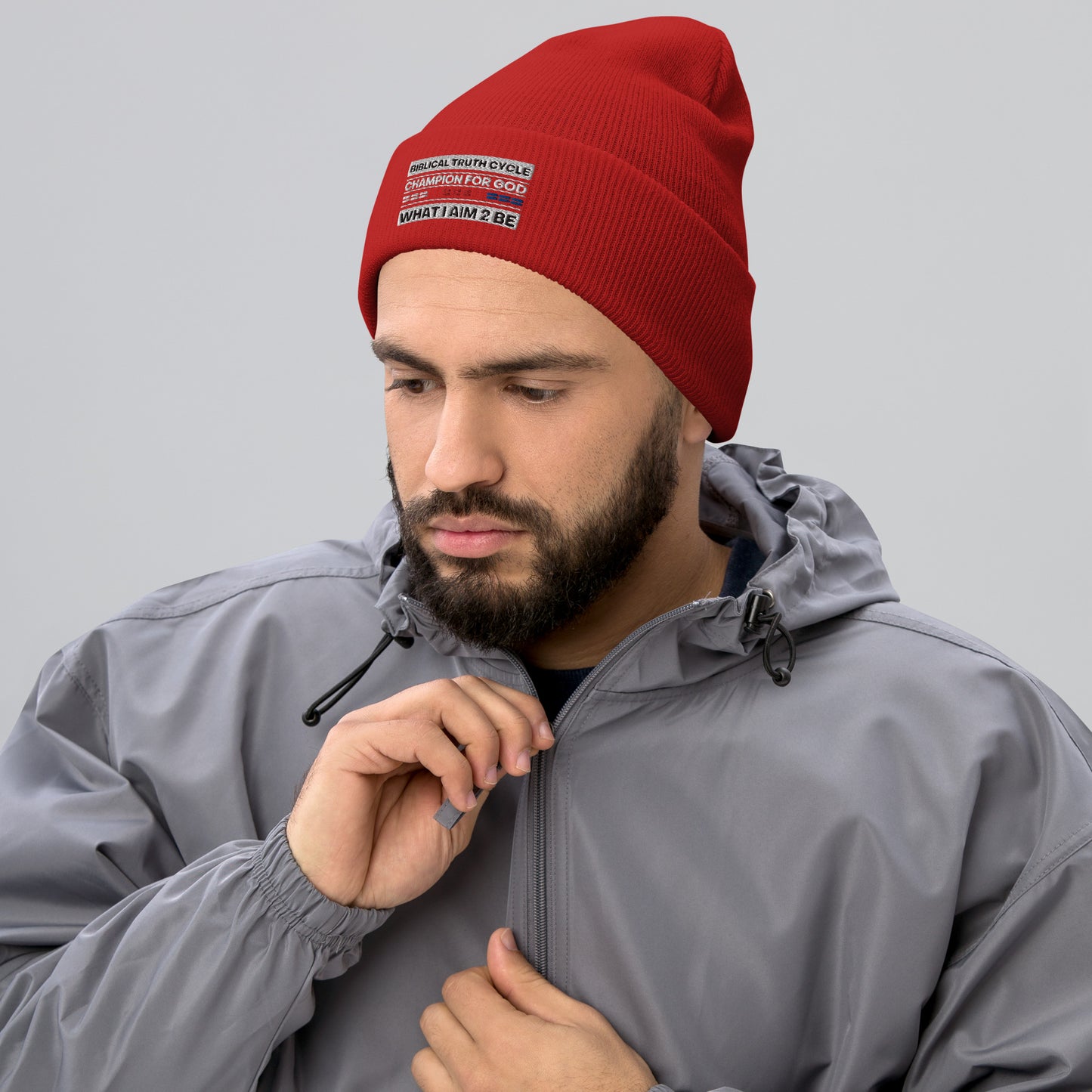 Champion For God - Cuffed Beanie (What I Aim 2 Be)