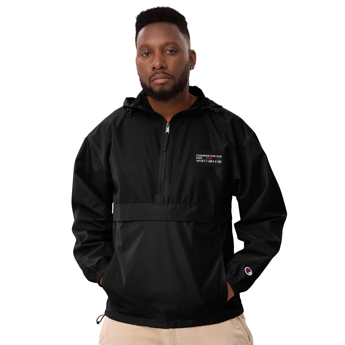 Champion For God - Embroidered Champion Packable Jacket