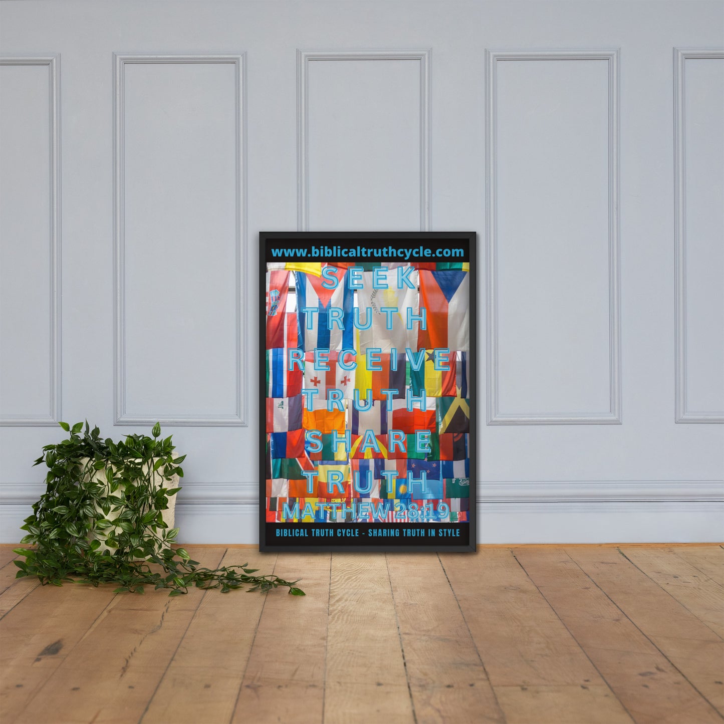 Biblical Truth Cycle - Framed Poster (World Flags)