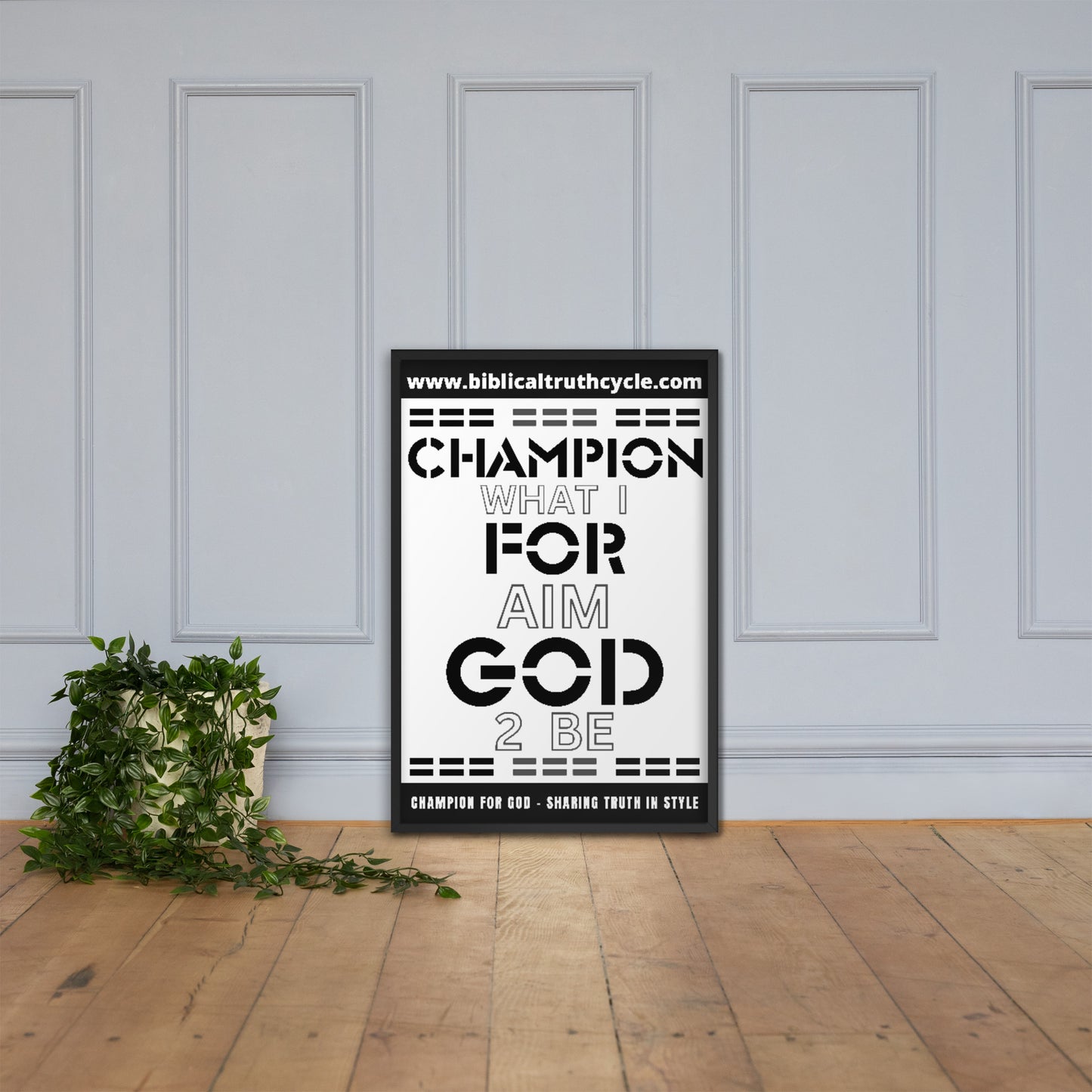 Champion For God - Framed Poster (Mono)