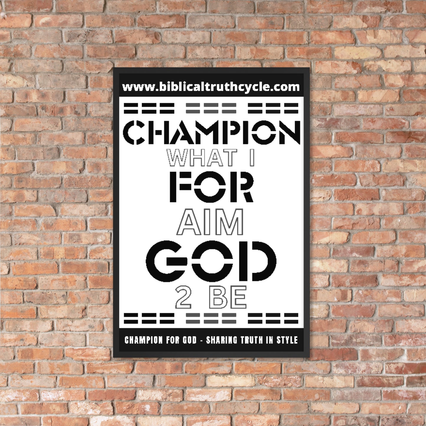 Champion For God - Framed Poster (Mono)