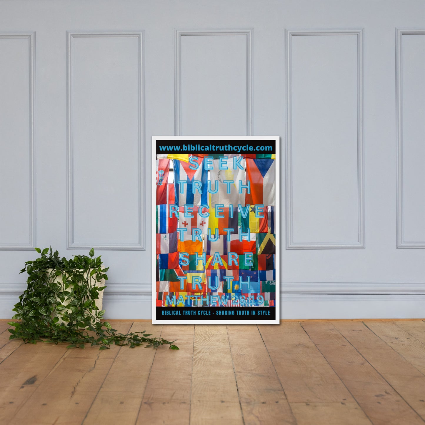 Biblical Truth Cycle - Framed Poster (World Flags)