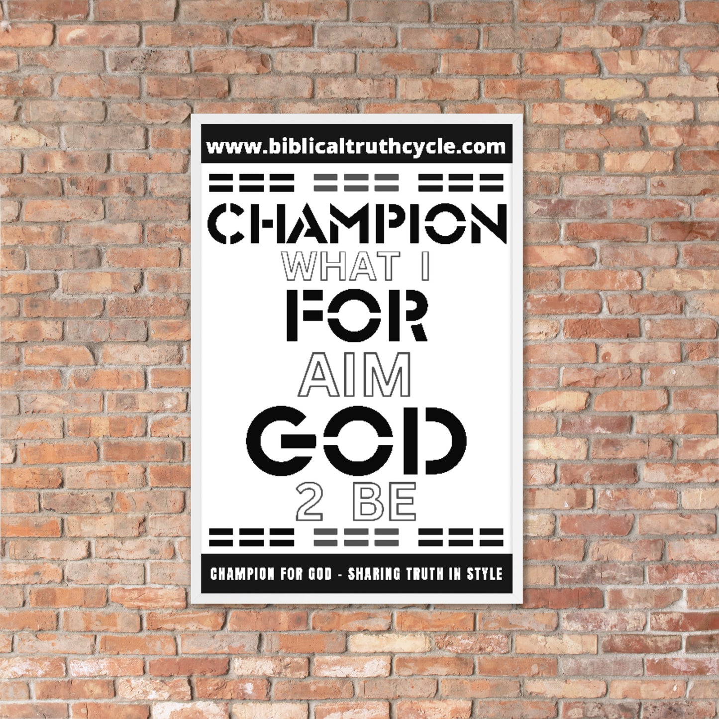 Champion For God - Framed Poster (Mono)