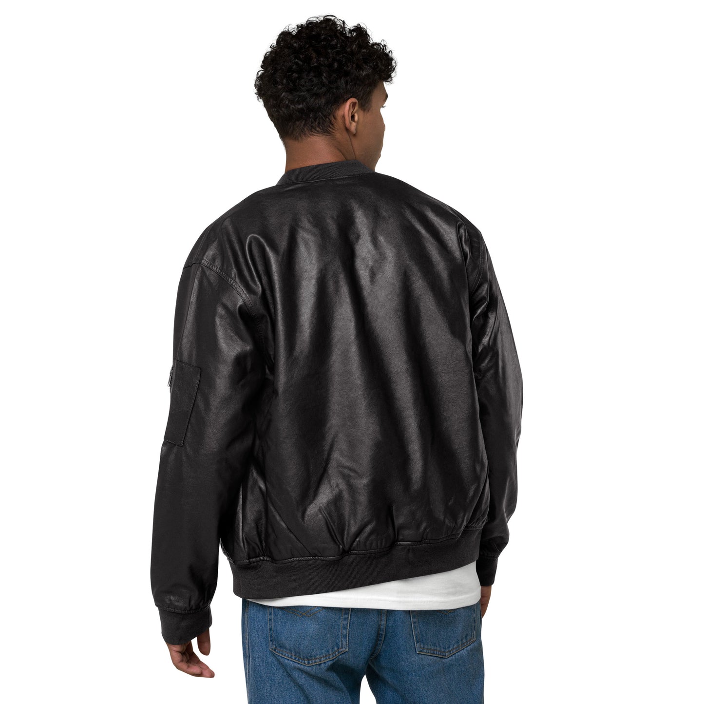 Biblical Truth Cycle - Black Leather Bomber Jacket (Logo-NoSlo)