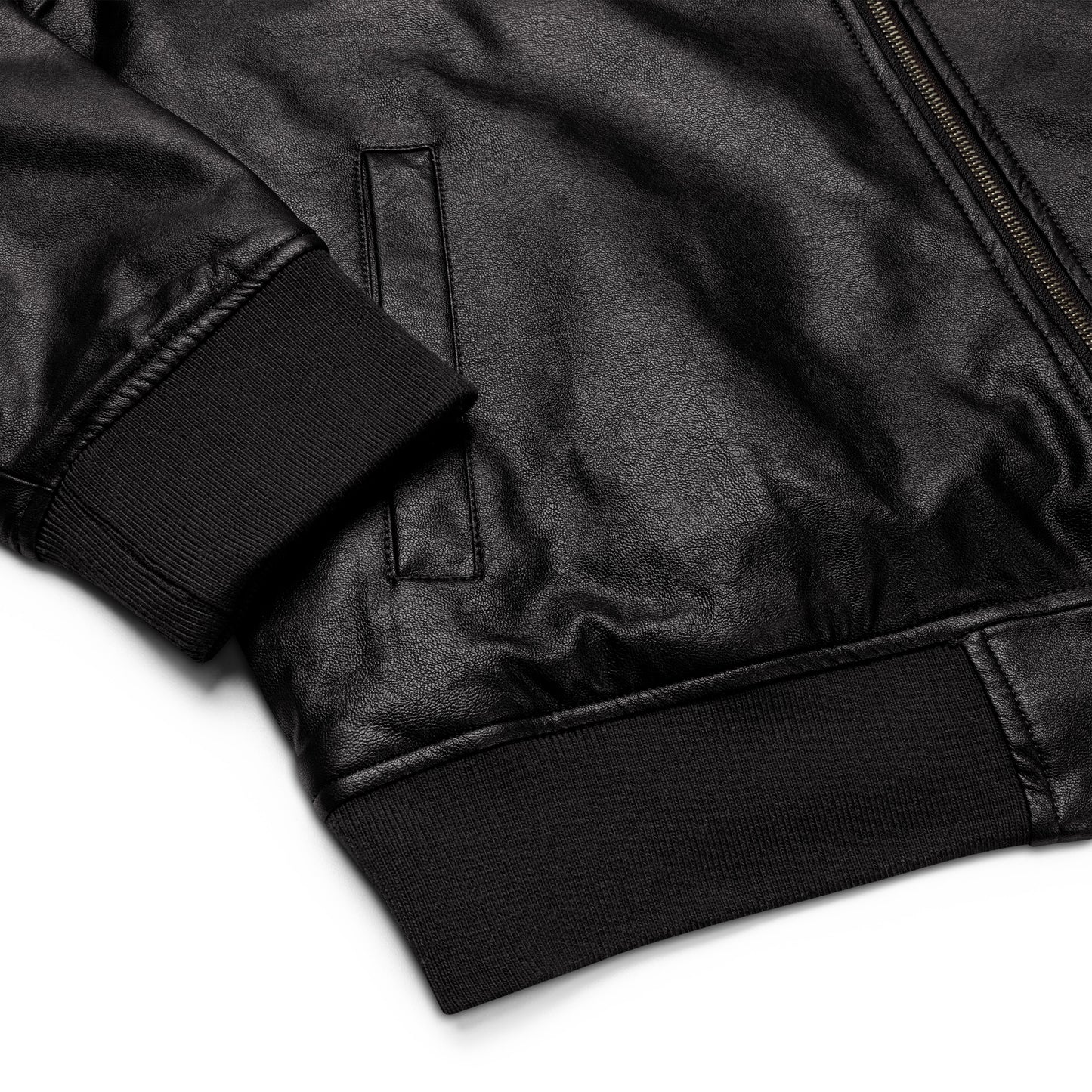 Biblical Truth Cycle - Black Leather Bomber Jacket (Logo-NoSlo)