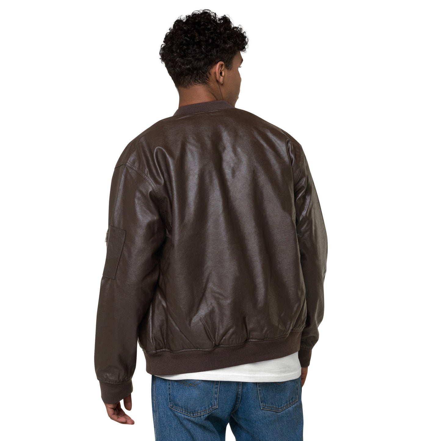 Biblical Truth Cycle - Brown Leather Bomber Jacket (Logo-NoSlo)