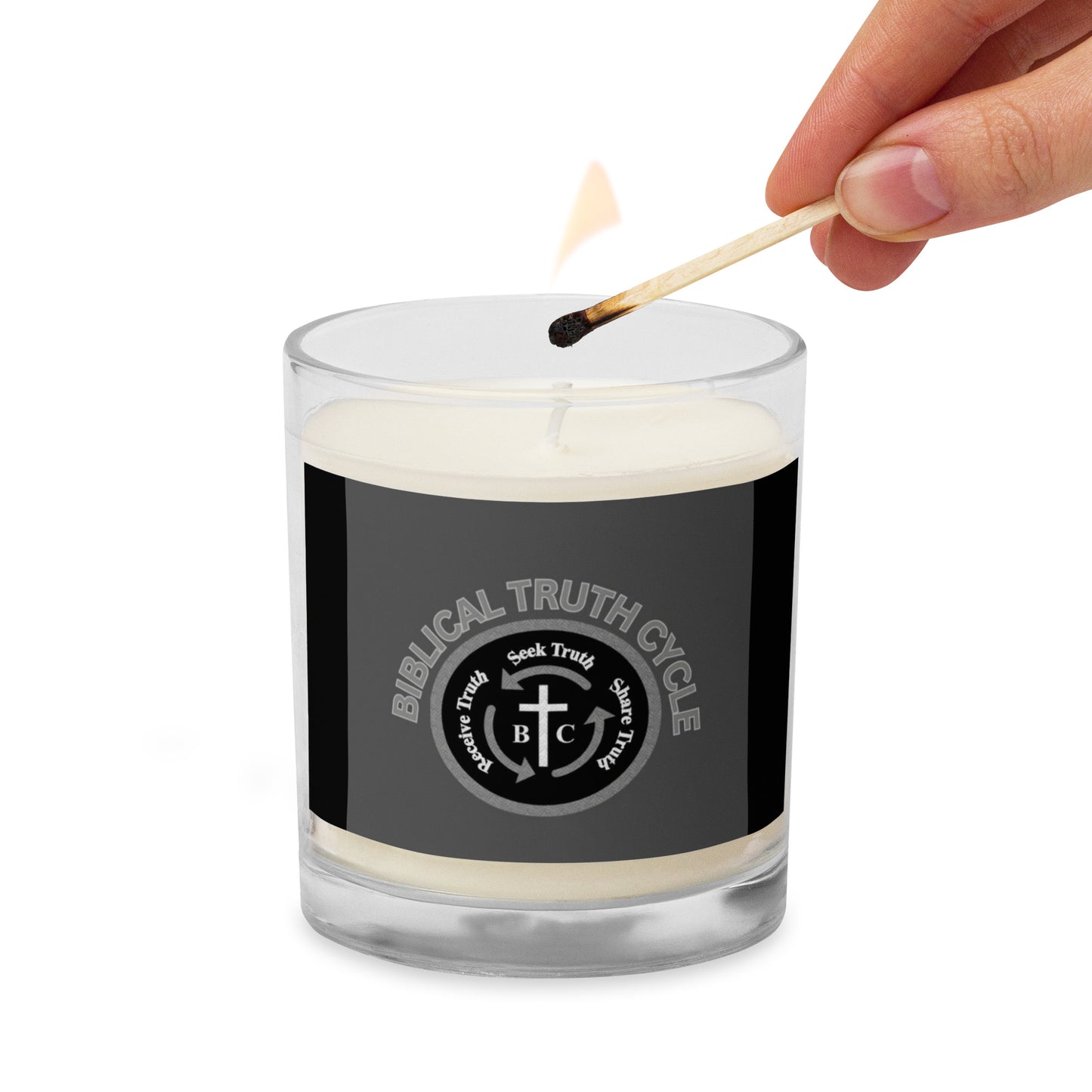 Biblical Truth Cycle - Glass Jar Wax Candle (Logo)