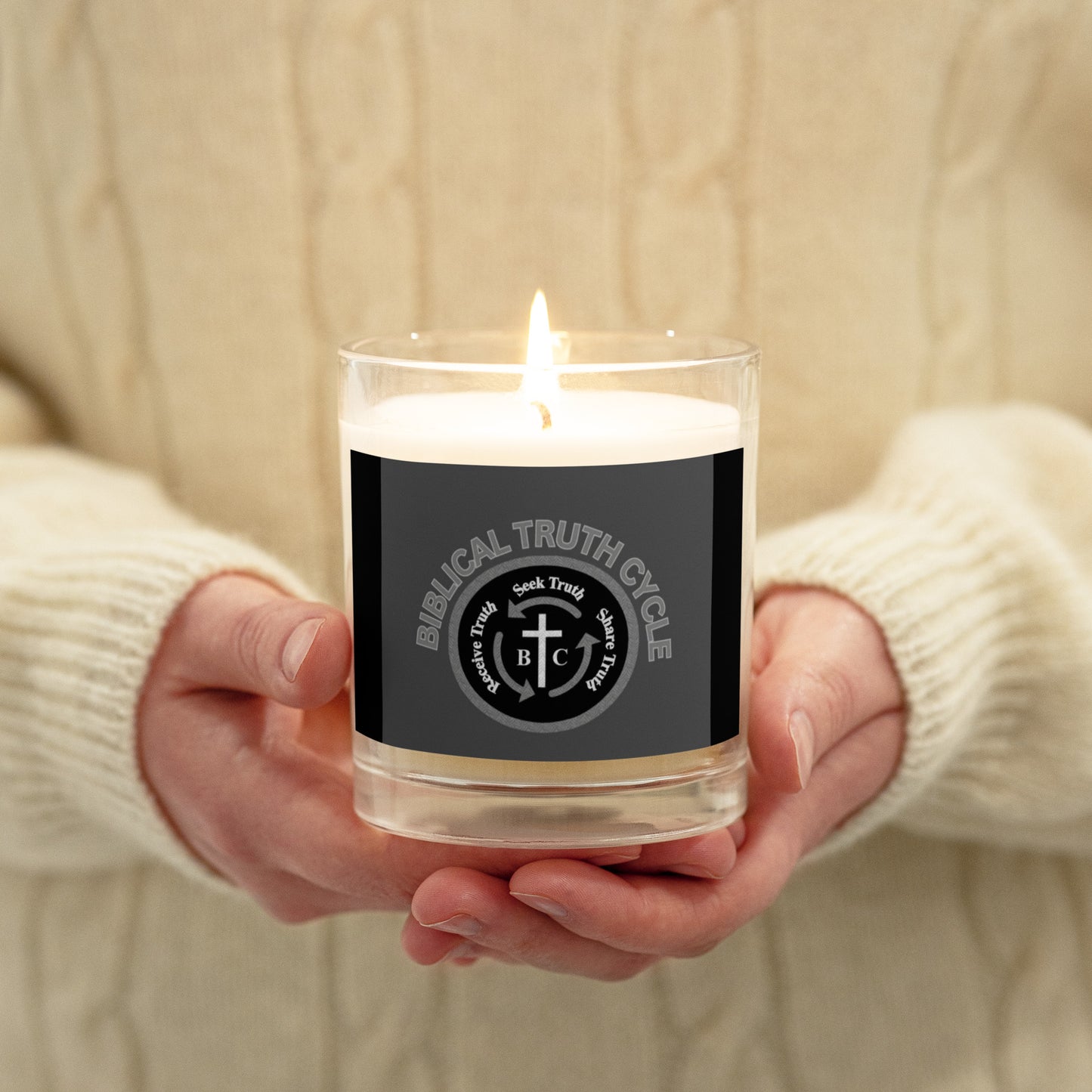 Biblical Truth Cycle - Glass Jar Wax Candle (Logo)