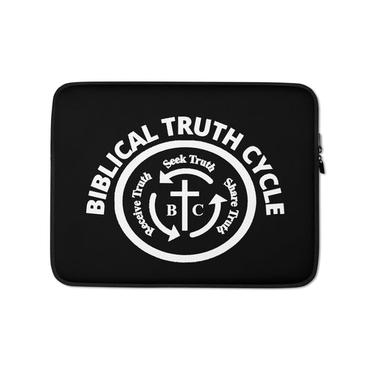 Biblical Truth Cycle - Black Laptop Sleeve 13' (White Logo)