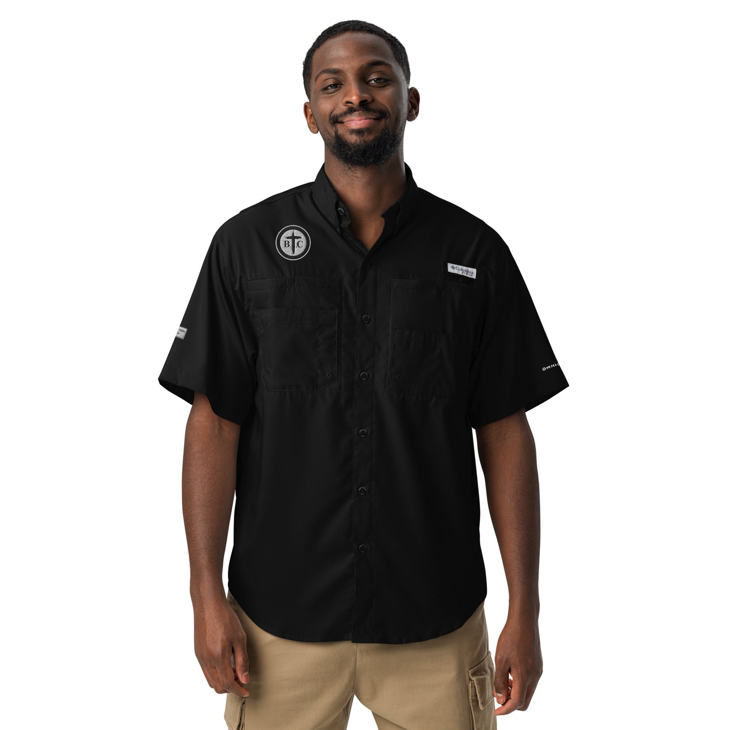 Biblical Truth Cycle - Men’s Columbia Short Sleeve Button Shirt (Logo II)