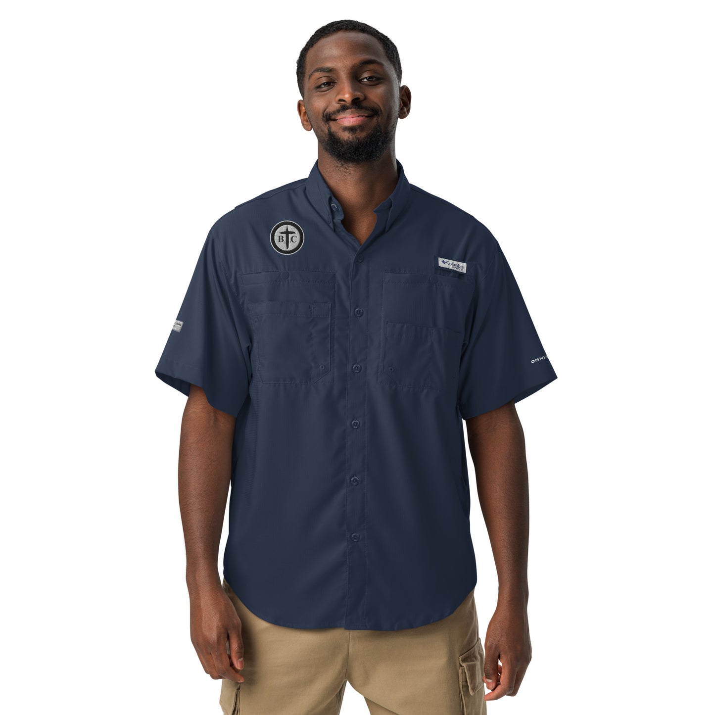 Biblical Truth Cycle - Men’s Columbia Short Sleeve Button Shirt (Logo II)