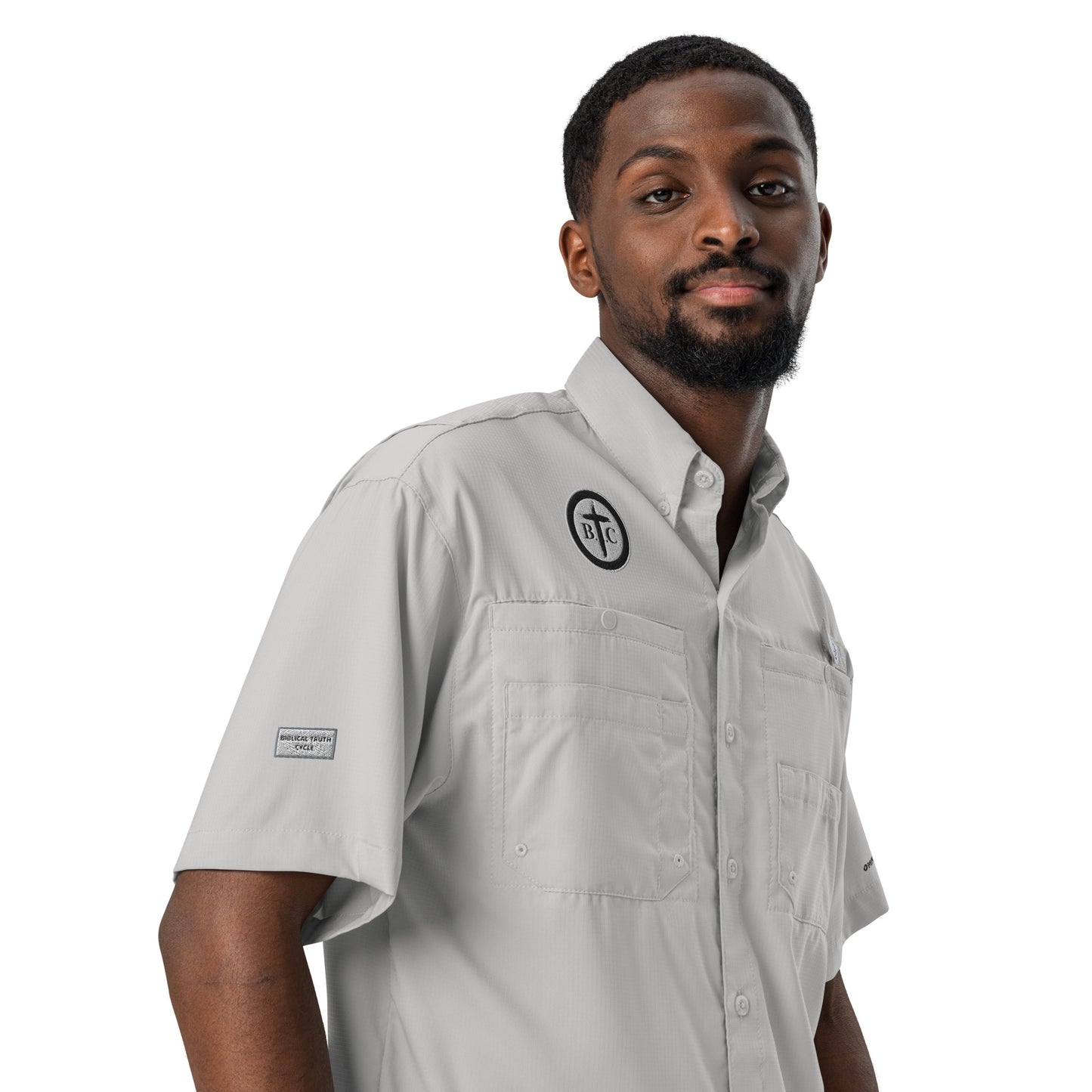 Biblical Truth Cycle - Men’s Columbia Short Sleeve Button Shirt (Logo II)