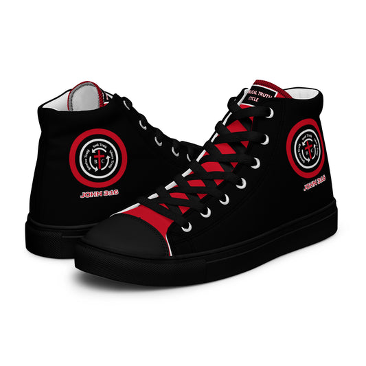 Biblical Truth Cycle - Men’s High Top Canvas Shoes (Verse-John 3:16)