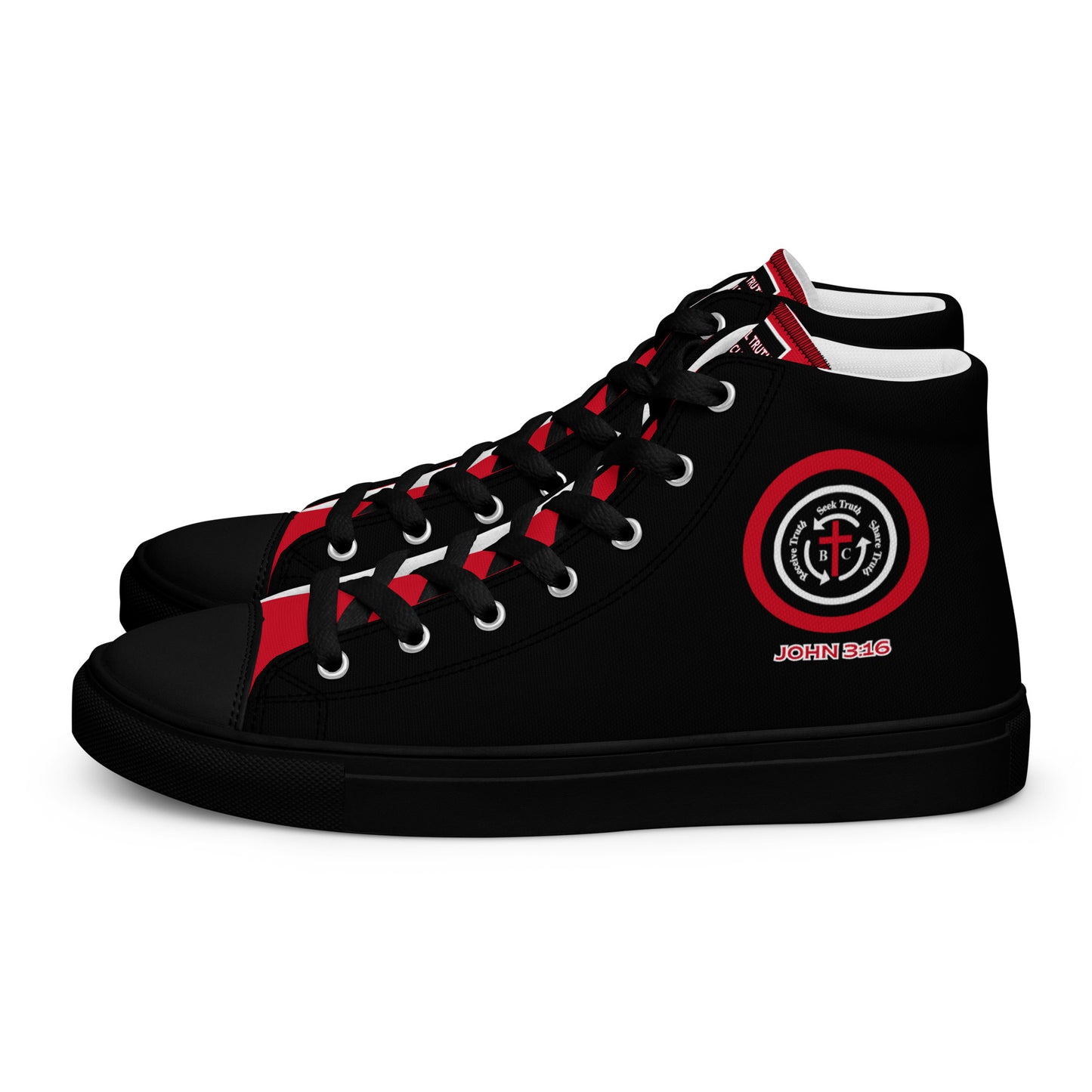 Biblical Truth Cycle - Men’s High Top Canvas Shoes (Verse-John 3:16)