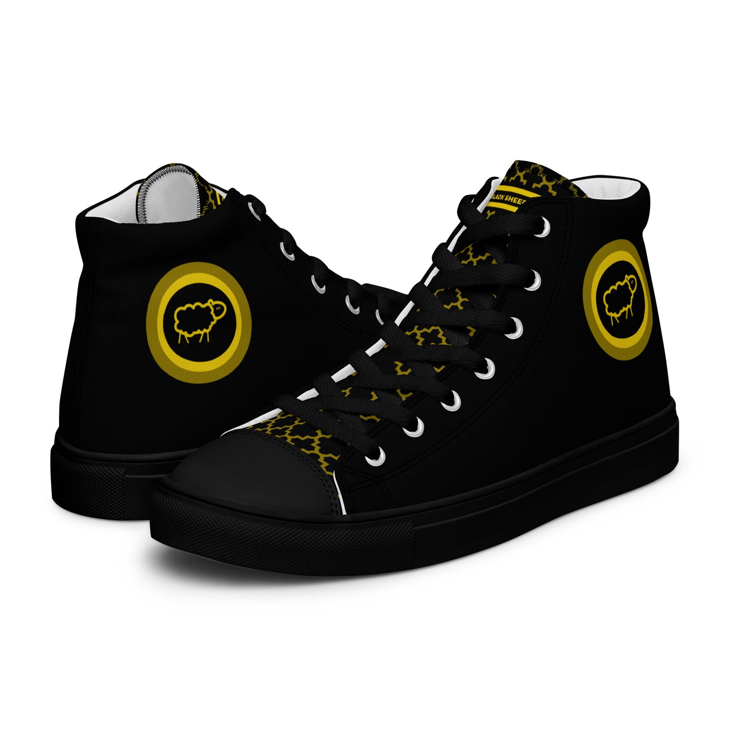 Sheep 23 - Men’s High Top Canvas Shoes (Black Sheep 23)