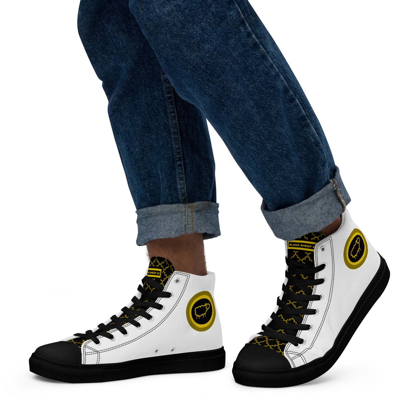 Sheep 23 - Men’s High Top Canvas Shoes (Black Sheep 23)