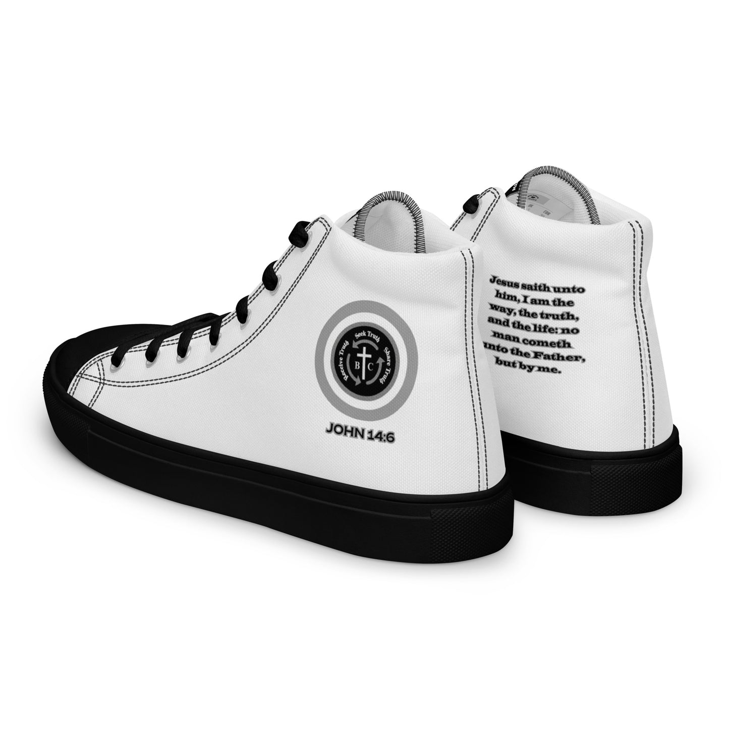 Biblical Truth Cycle - Men's High Top Canvas Shoes (Verse-John 14:6)