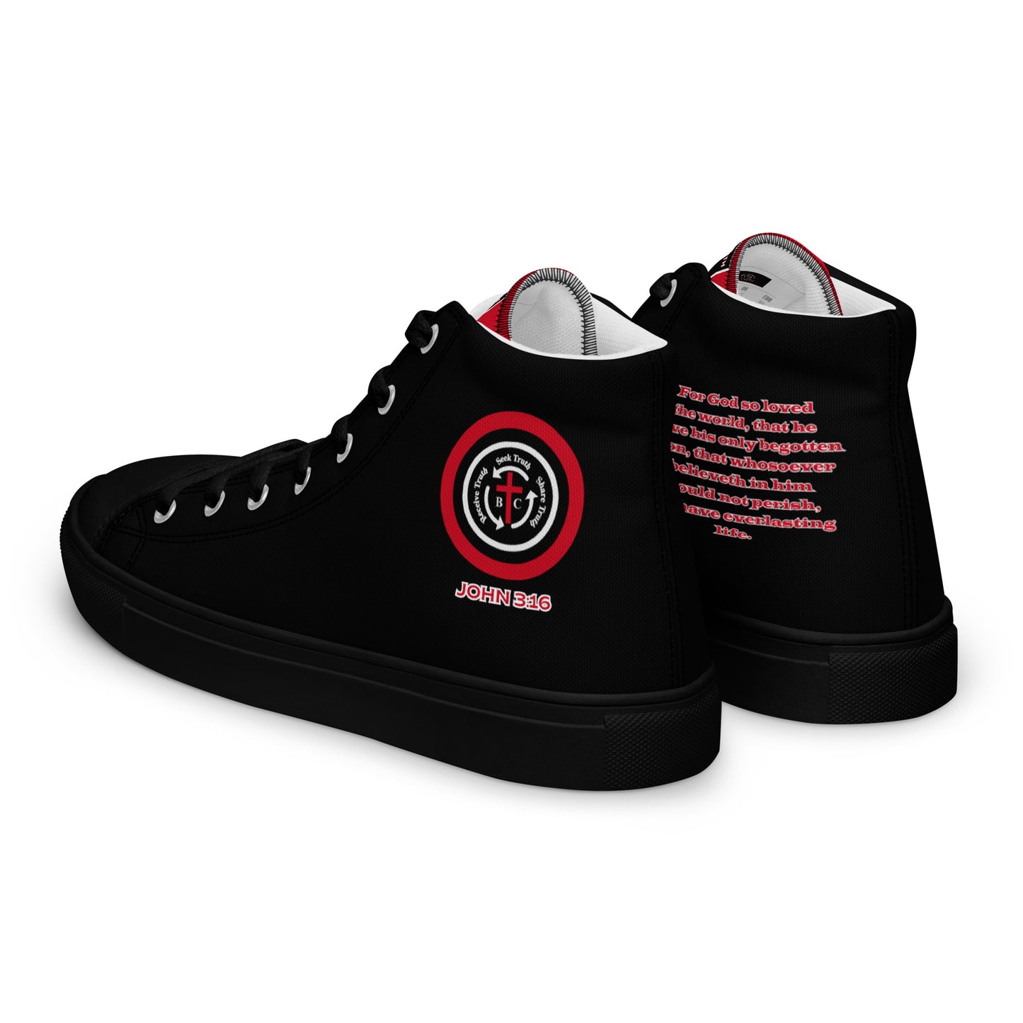 Biblical Truth Cycle - Men’s High Top Canvas Shoes (Verse-John 3:16)