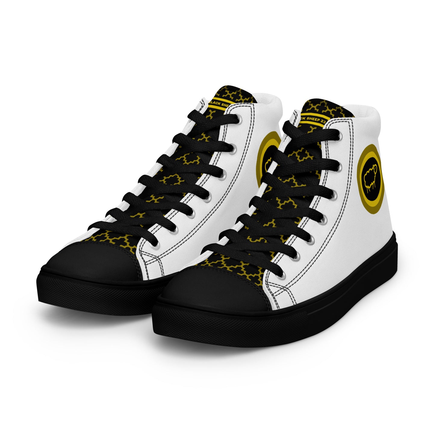 Sheep 23 - Men’s High Top Canvas Shoes (Black Sheep 23)