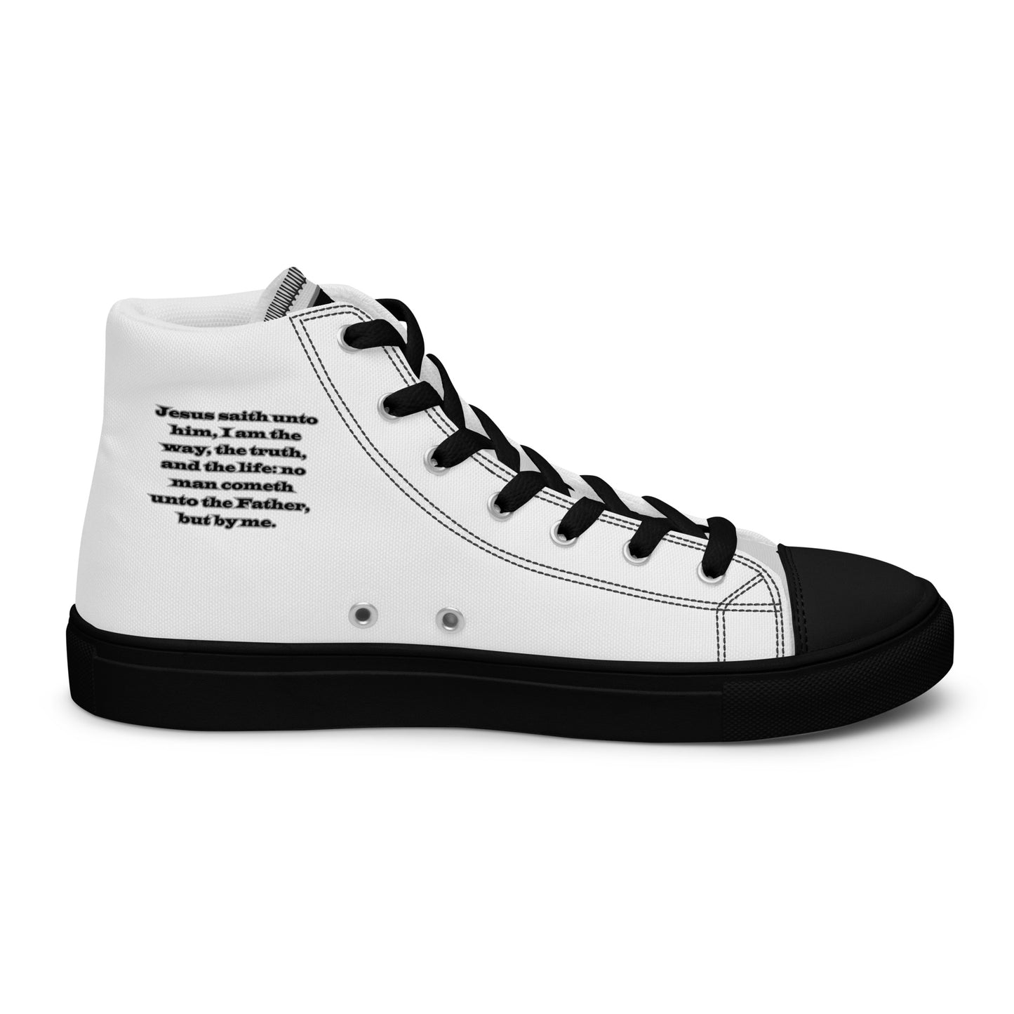 Biblical Truth Cycle - Men's High Top Canvas Shoes (Verse-John 14:6)