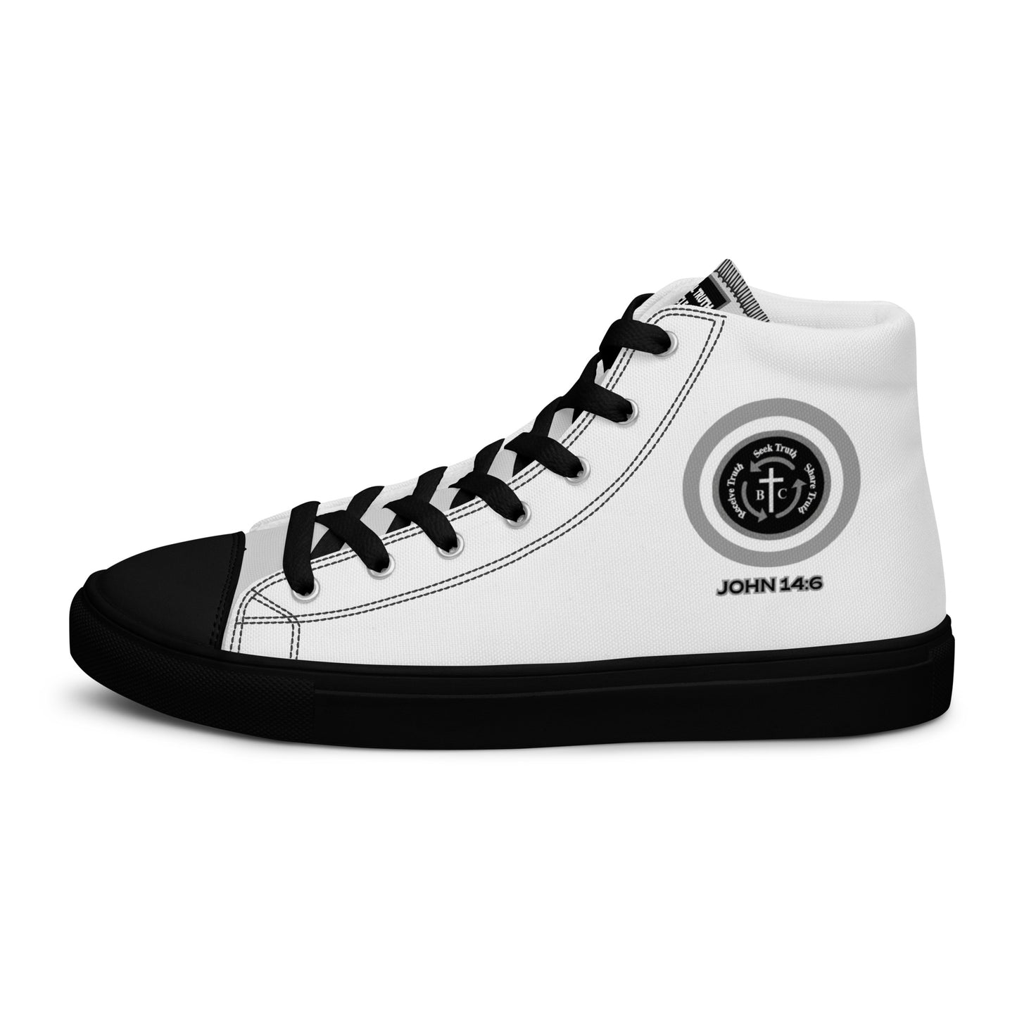 Biblical Truth Cycle - Men's High Top Canvas Shoes (Verse-John 14:6)