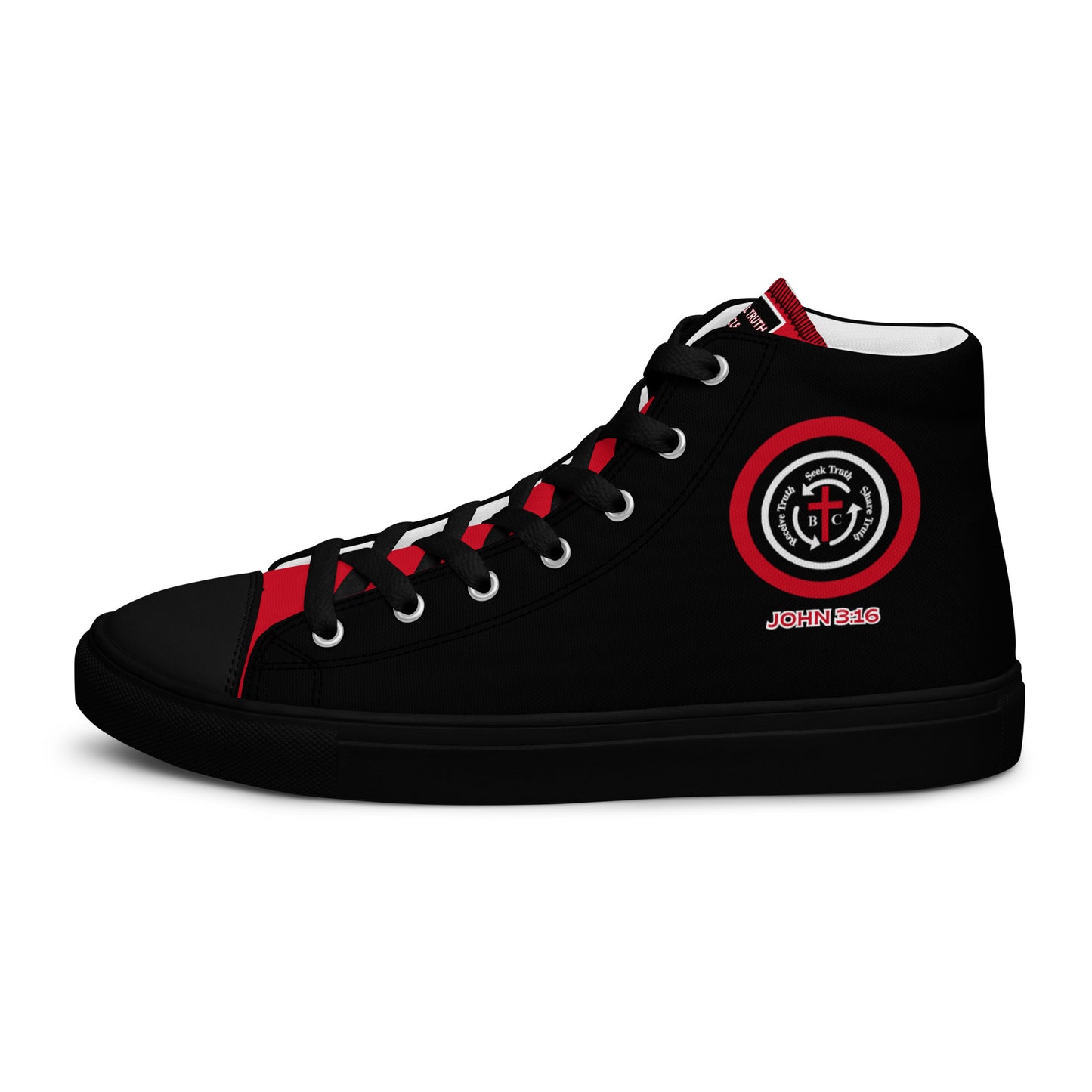 Biblical Truth Cycle - Men’s High Top Canvas Shoes (Verse-John 3:16)