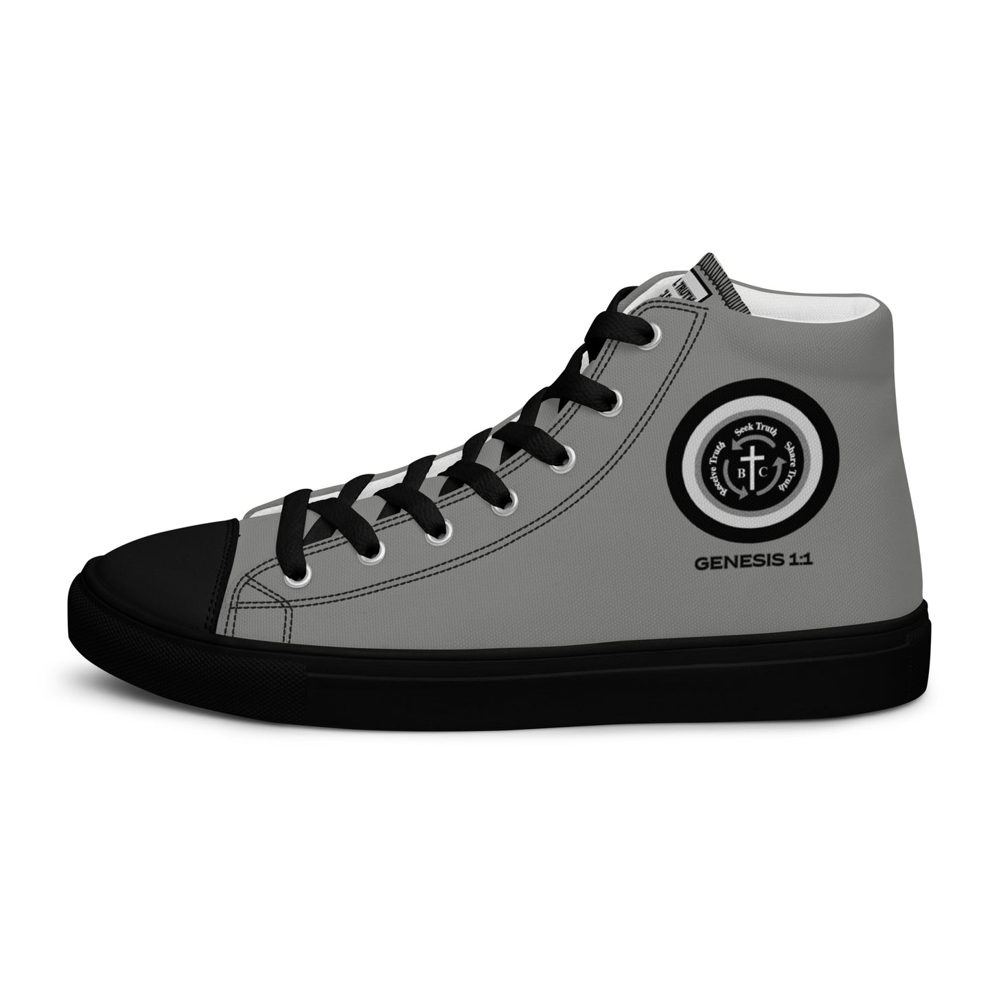 Biblical Truth Cycle - Men’s High Top Canvas Shoes (Verse-Genesis 1:1)