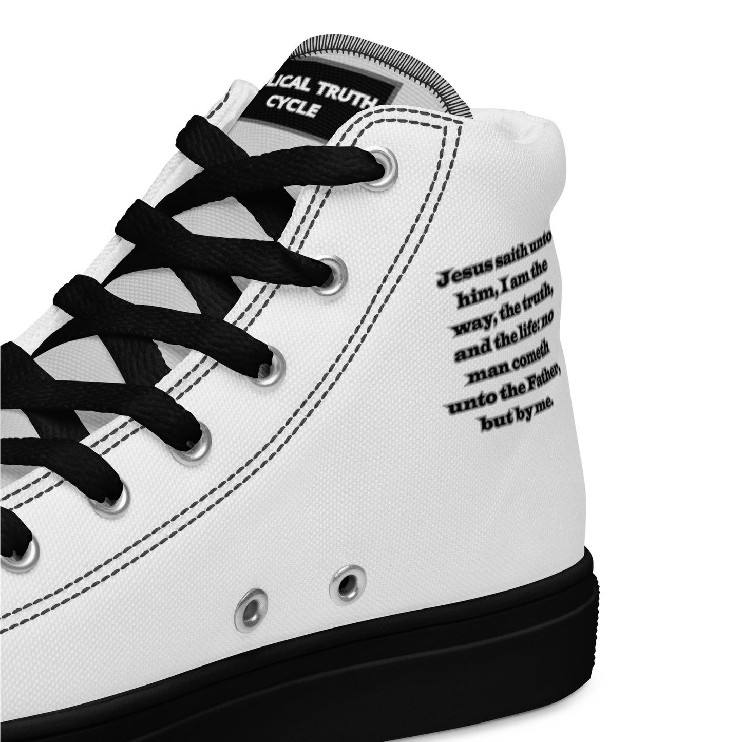 Biblical Truth Cycle - Men's High Top Canvas Shoes (Verse-John 14:6)