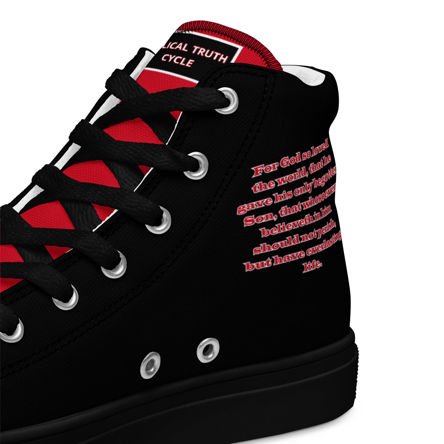 Biblical Truth Cycle - Men’s High Top Canvas Shoes (Verse-John 3:16)